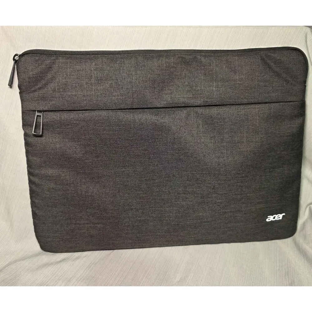 Acer Laptop Sleeve Gray Padded Zippered Carrying Bag 15.6 Inch